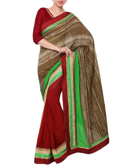 multi colored half and half saree - 14466412 - Very Small Image - 1