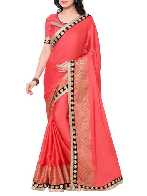 orange bordered saree - 14466420 - Very Small Image - 1