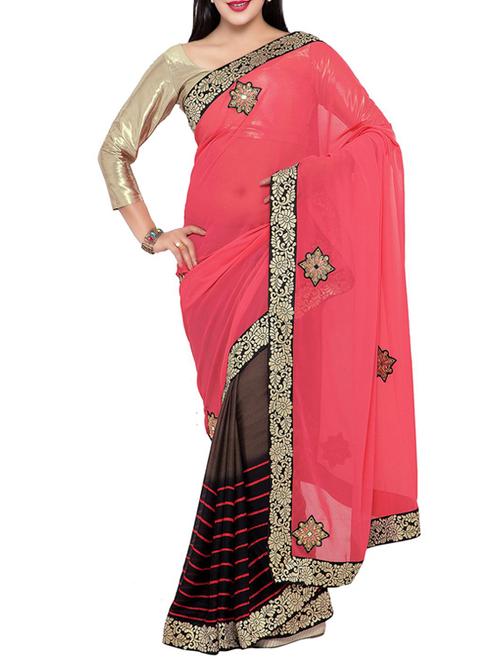 multi colored poly silk half & half saree - 14466565 - Very Small Image - 1