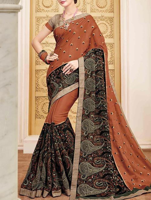 multi colored raw silk printed saree - 14466626 - Very Small Image - 1