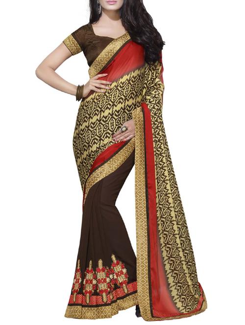 multicolour half & half saree - 14466741 - Very Small Image - 1