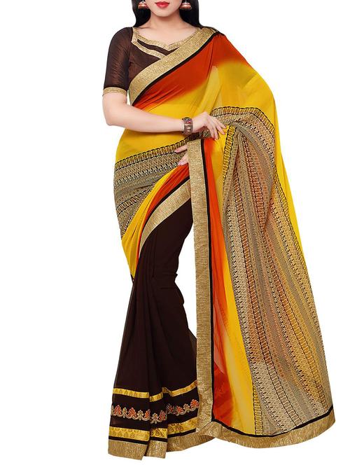 multi georgette half and saree - 14466842 - Very Small Image - 1