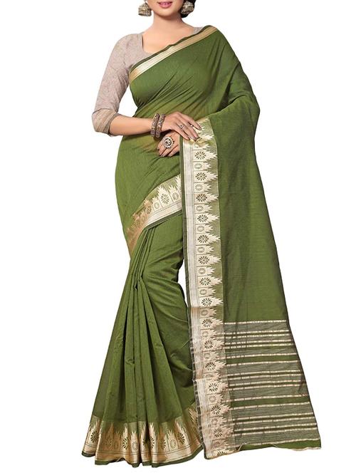 green bordered saree - 14466912 - Very Small Image - 1