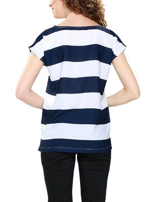 blue striped asymmetrical top - 14467033 - Standard Image - 3
