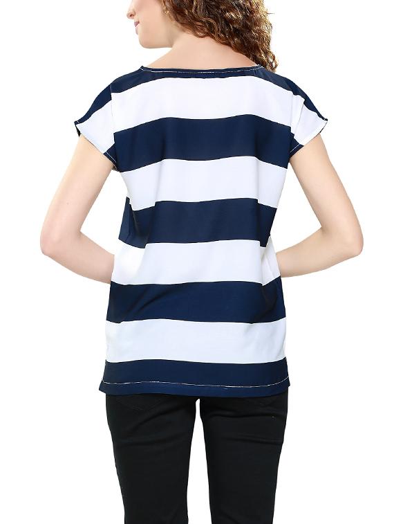 blue striped asymmetrical top - 14467033 - Zoom Image - 3