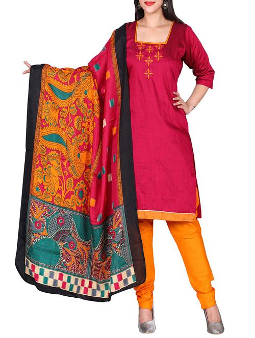 The Chennai Silks pink churidaar suits - 14467108 - Very Small Image - 1