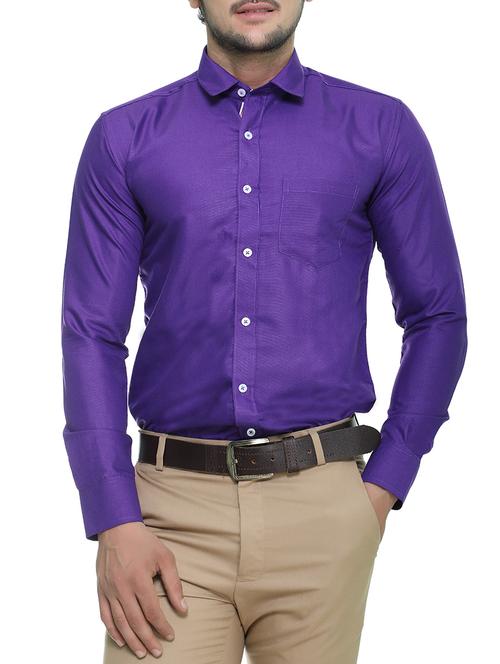 purple cotton casual shirt - 14467141 - Standard Image - 1