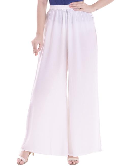 white rayon palazzo - 14467225 - Very Small Image - 1