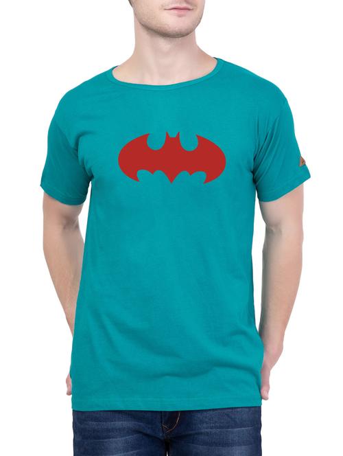 blue cotton chest print t-shirt - 14467281 - Very Small Image - 1