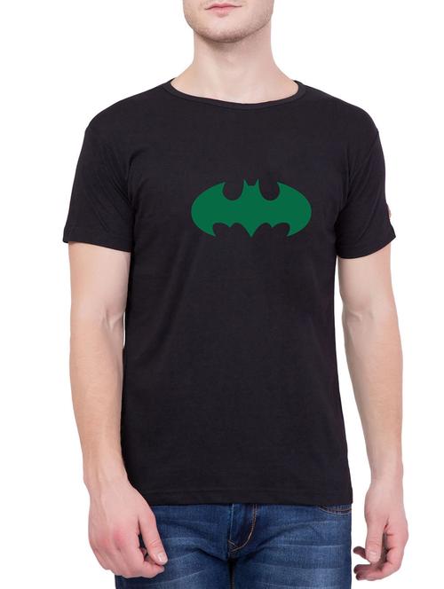black cotton chest print t-shirt - 14467286 - Standard Image - 1