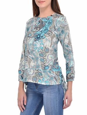 blue printed cotton top - 14467320 - Standard Image - 3