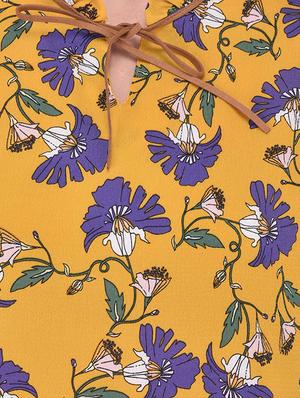 yellow printed georgette top - 14467334 - Standard Image - 4