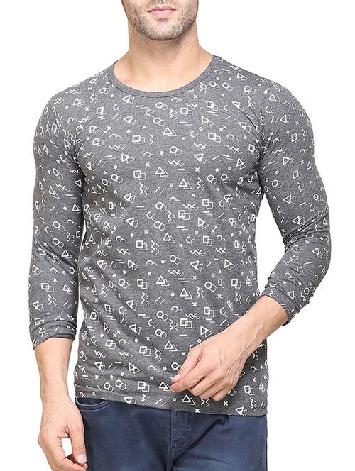 Grey cotton front print t-shirt - 14467512 - Very Small Image - 1