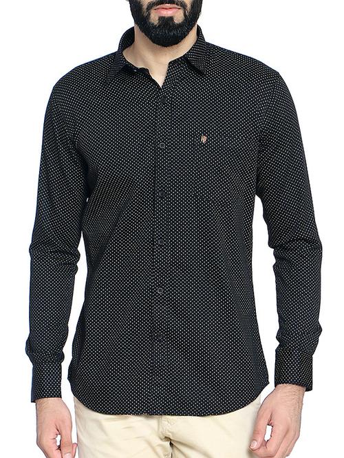 black cotton blend casual shirt - 14467811 - Standard Image - 1