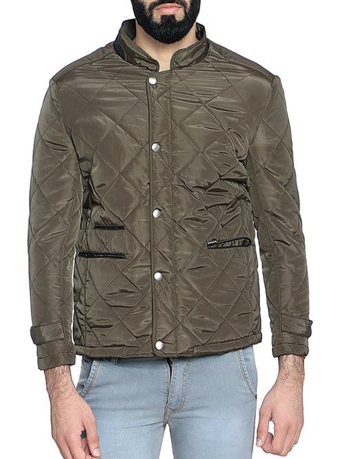 green nylon casual jacket - 14467822 - Standard Image - 1