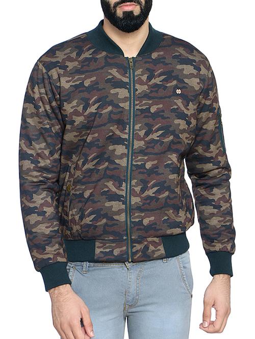 brown nylon bomber jacket - 14467827 - Standard Image - 1