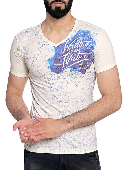white cotton front print t-shirt - 14467901 - Standard Image - 1