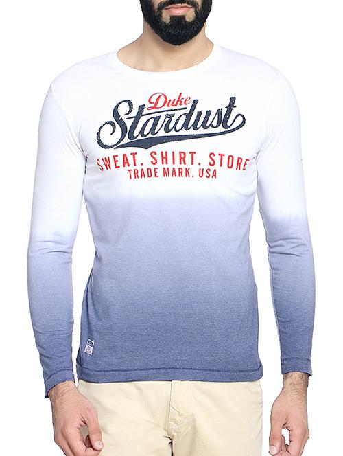 blue cotton chest print tshirt - 14467903 - Standard Image - 1