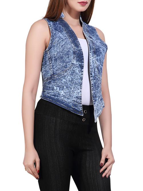 blue denim shrug - 14467989 - Very Small Image - 1