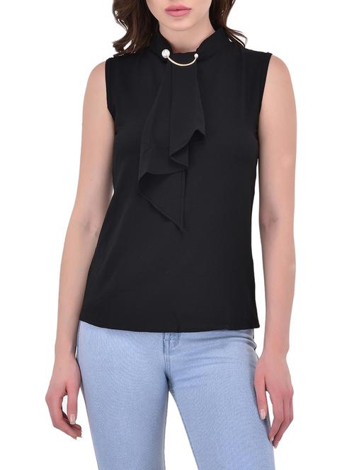 black viscose casual top - 14468195 - Standard Image - 1
