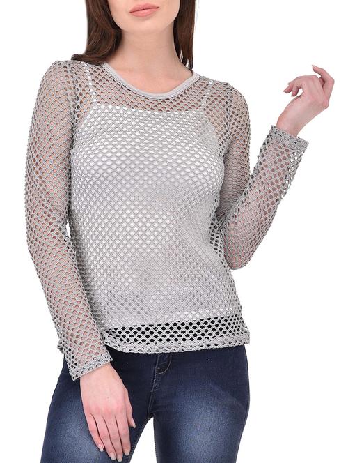 grey net top - 14468238 - Standard Image - 1