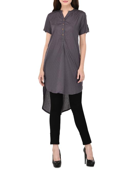 grey asymmetrical tunic - 14468255 - Very Small Image - 1