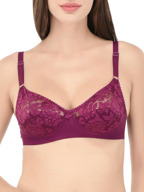 purple cotton bra - 14468260 - Very Small Image - 1