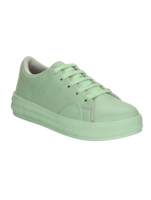 green faux leather laceup sneakers - 14468502 - Standard Image - 1