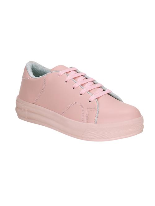 pink faux leather laceup sneakers - 14468507 - Very Small Image - 1