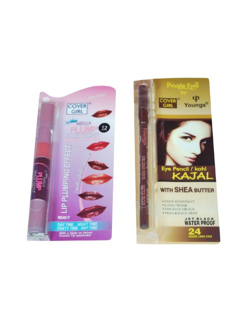Cover Girl Pen Style Gloss - Rose Pink_12 & Kohl Kajal (Pack of 2) - 14468921 - Very Small Image - 1