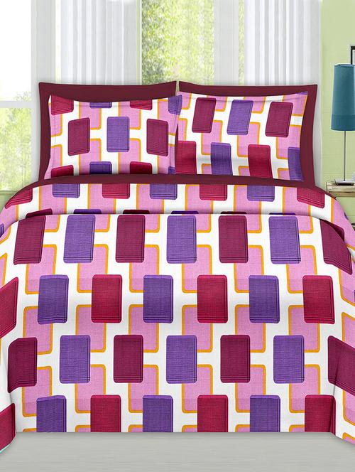 Check Print Cotton Double Bedsheet with 2 Pillow Covers - 14469102 - Standard Image - 1