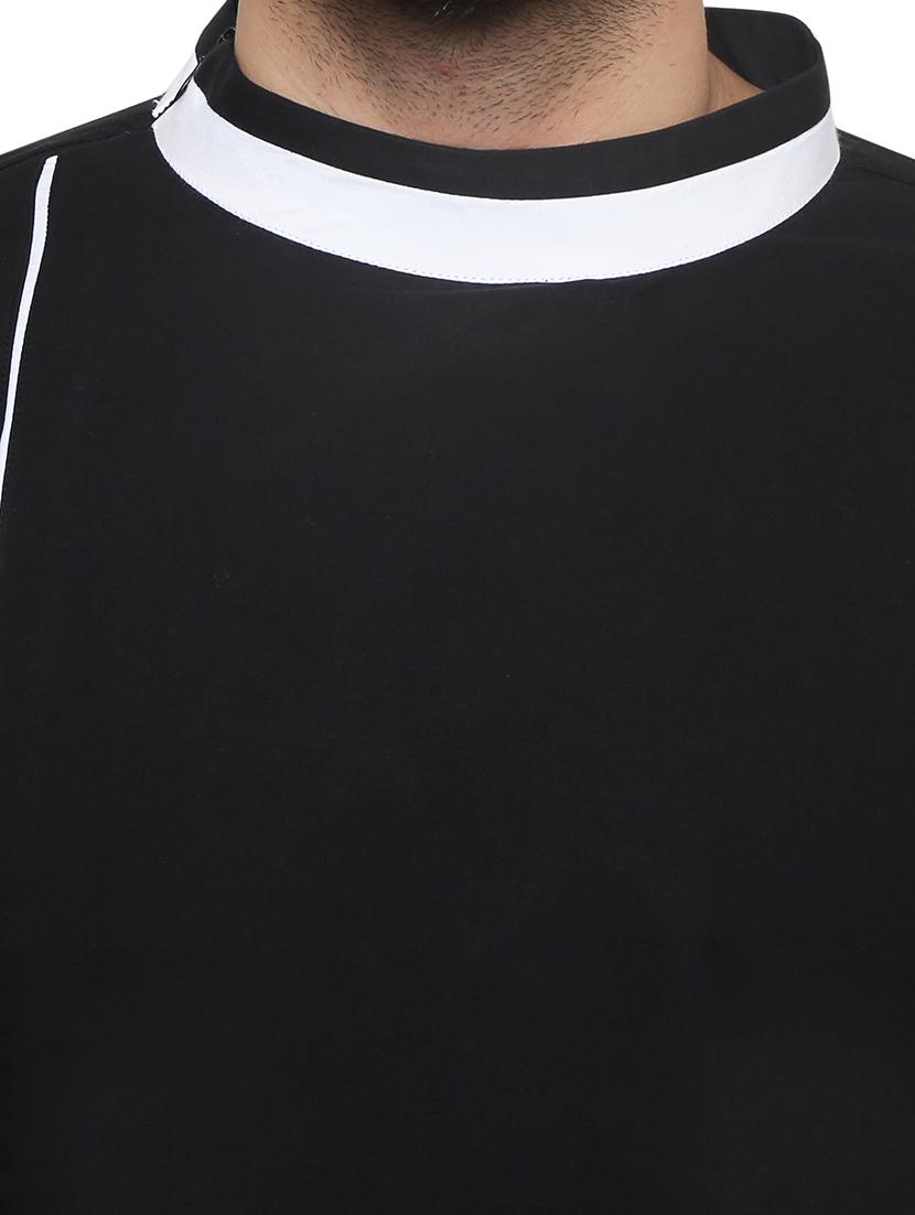 black cotton long kurta - 14469121 - Zoom Image - 4