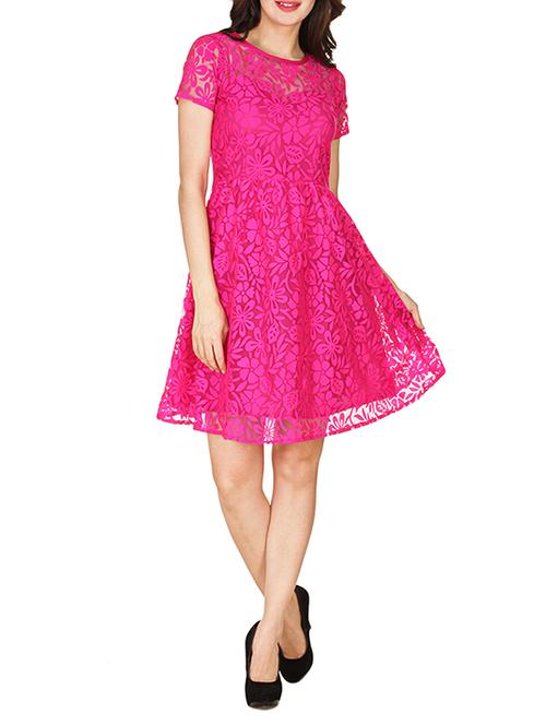 pink net skater dress - 14469132 - Very Small Image - 1
