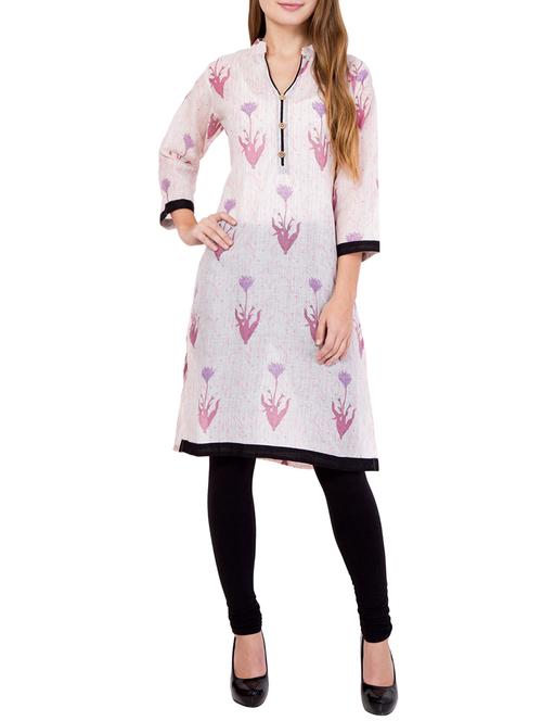 pink cotton straight kurta - 14469221 - Very Small Image - 1