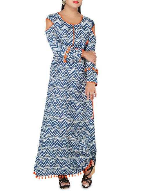 blue cotton kurta - 14469281 - Very Small Image - 1