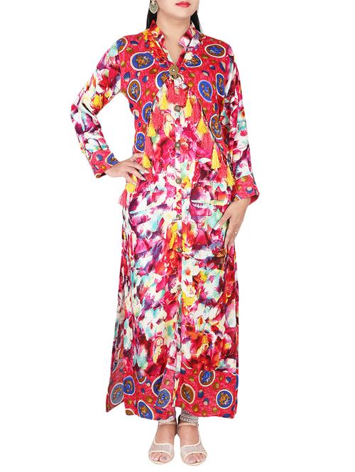 red rayon straight kurta - 14469290 - Very Small Image - 1