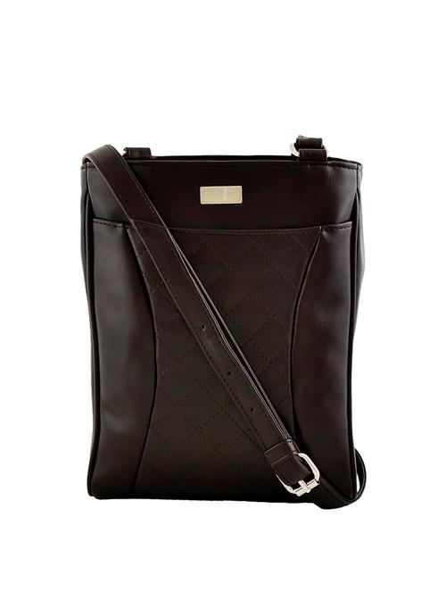 brown leatherette regular sling bag - 14469483 - Very Small Image - 1