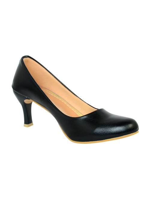 black faux leather slip on pumps - 14469815 - Standard Image - 1