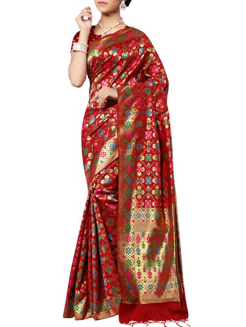 red patola saree - 14469864 - Very Small Image - 1