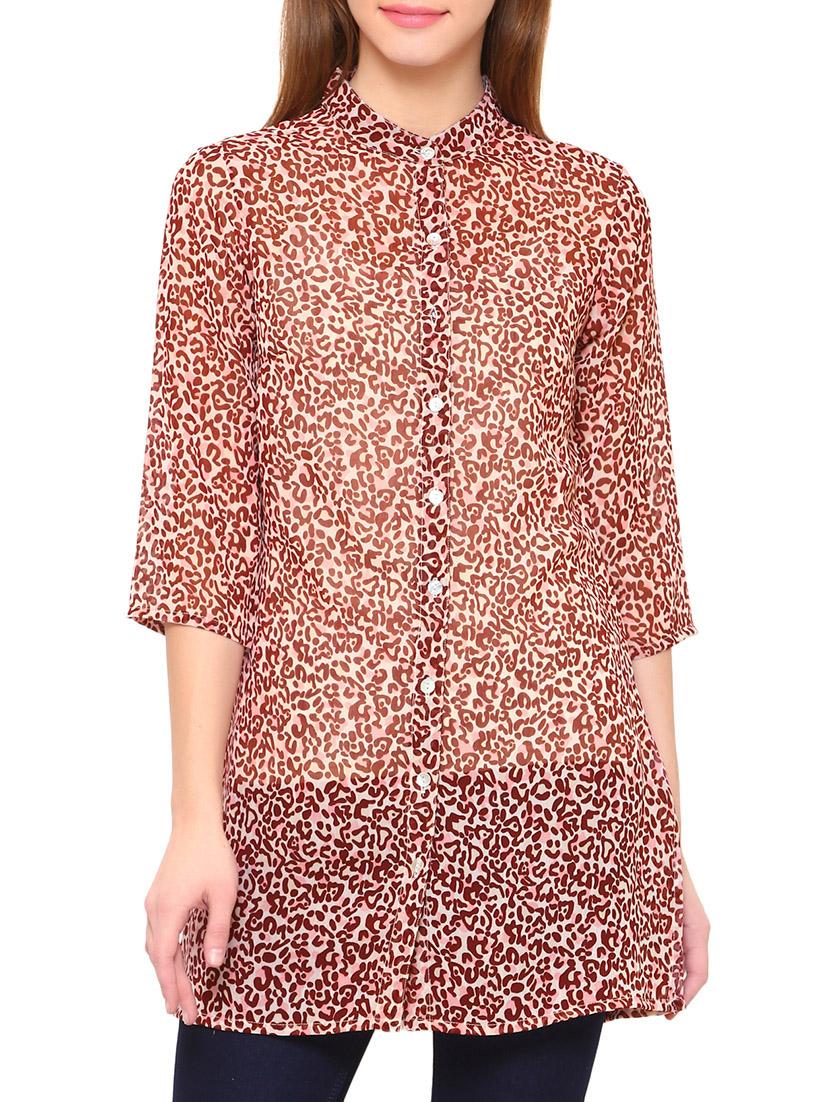 Brown printed tunic - 14469920 - Zoom Image - 1