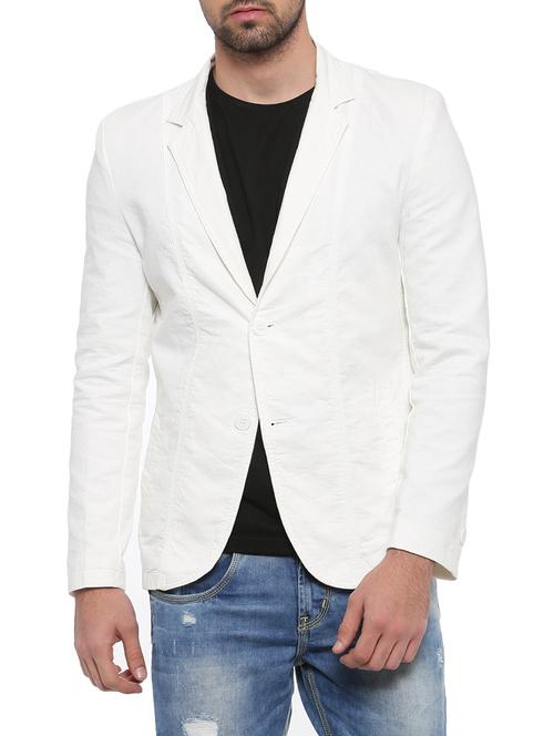 white cotton casual blazer - 14470049 - Very Small Image - 1