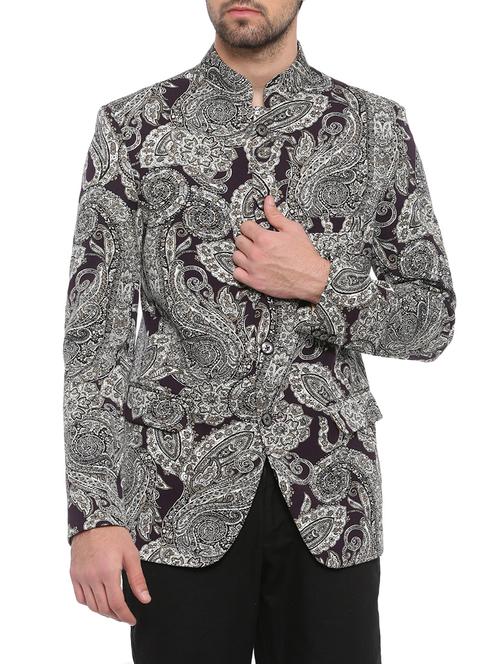 black cotton casual blazer - 14470055 - Standard Image - 1
