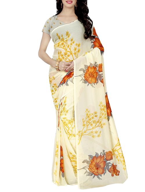 multi colored faux georgette printed saree - 14470862 - Very Small Image - 1
