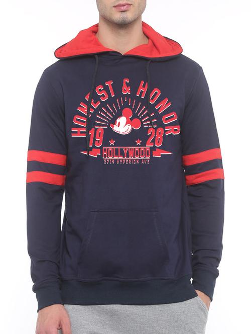 navy blue cotton chest print sweatshirt - 14470925 - Very Small Image - 1