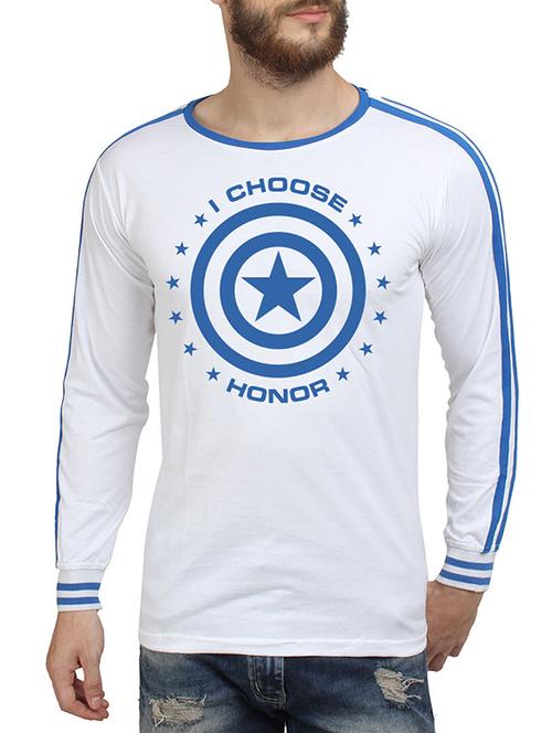 white cotton chest print tshirt - 14470960 - Very Small Image - 1