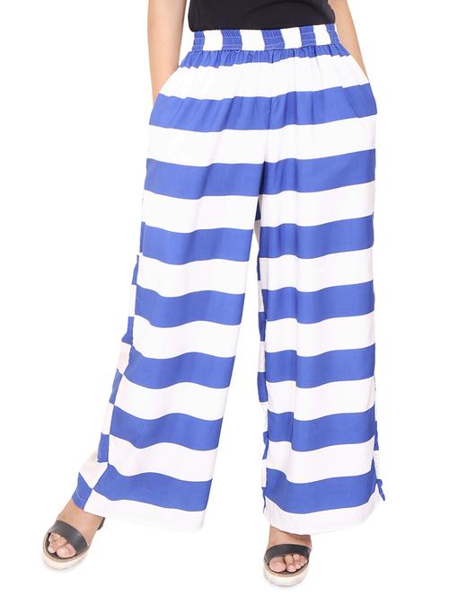 blue straight fit palazzo - 14471005 - Very Small Image - 1