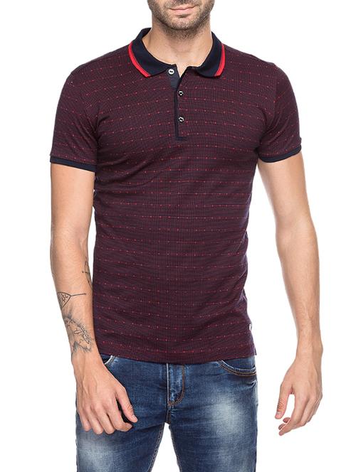 maroon cotton printed t-shirt - 14471031 - Very Small Image - 1