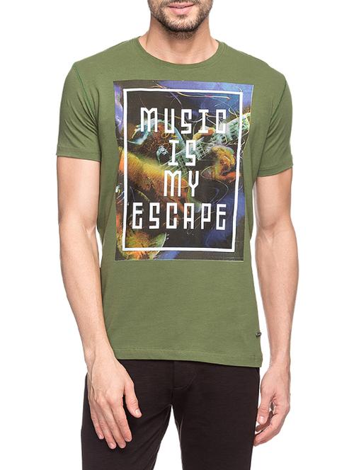 green cotton front print tshirt - 14471049 - Very Small Image - 1