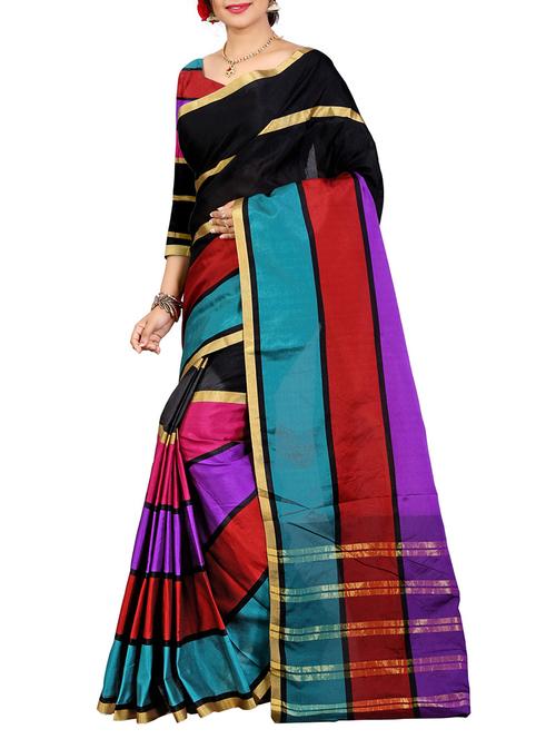 Multicolored printed saree with blouse - 14471077 - Standard Image - 1