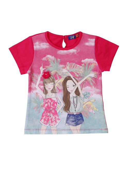 pink cotton tee - 14471200 - Very Small Image - 1